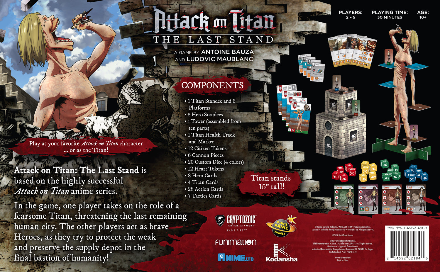 Attack on Titan: The Last Stand Anime Board Game rear cover